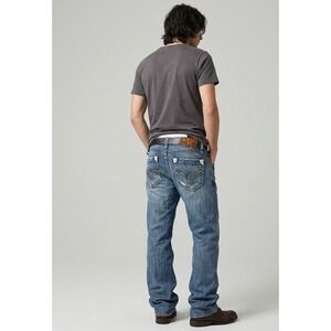 Crocker Jeans Station Mens 34x30 Loose Fit Button Fly Blue Skater Denim Y2K Rare